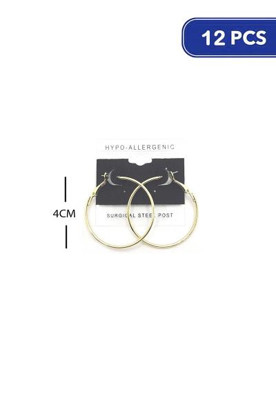 Metal Hoop 40mm Earring (12 Units)