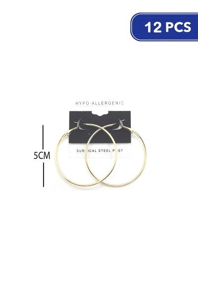 Metal Hoop 50mm Earring (12 Units)
