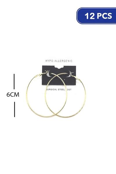 Metal Hoop 60mm Earring (12 Units)