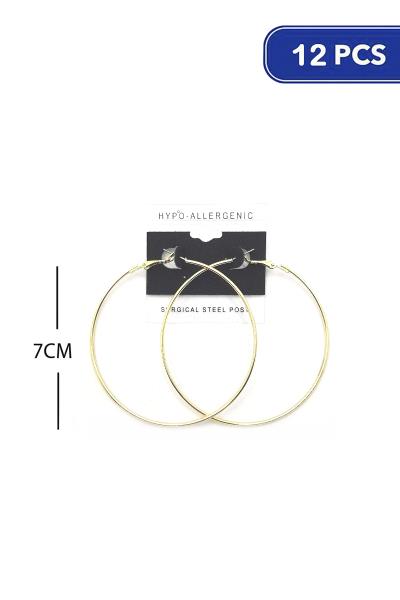 Metal Hoop 70mm Earring (12 Units)