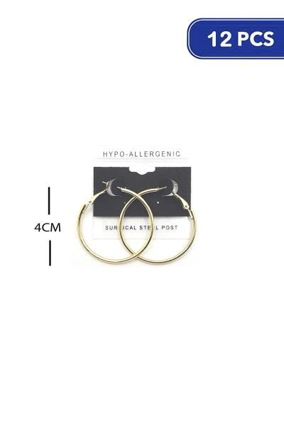 Metal Hoop 40mm Earring (12 Units)