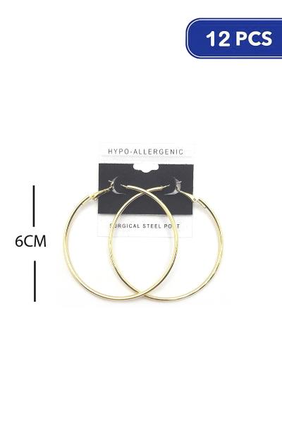 Metal Hoop 60mm Earring (12 Units)