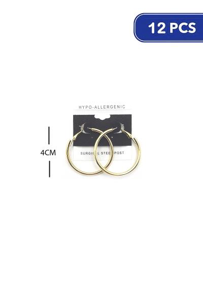 Metal Hoop 40mm Earring (12 Units)