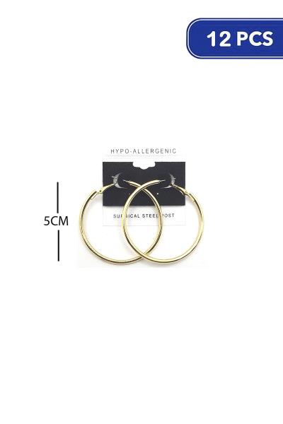 Metal Hoop 50mm Earring (12 Units)