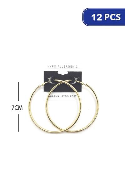 Metal Hoop 70mm Earring (12 Units)