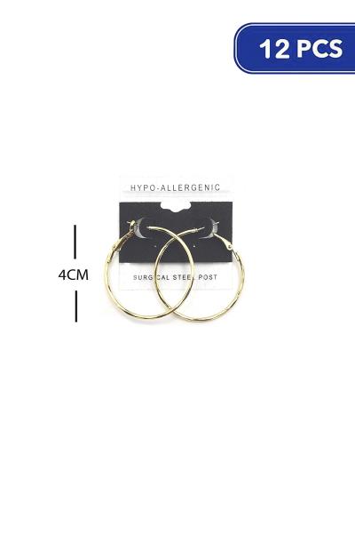 Metal Hoop 40mm Earring (12 Units)