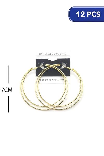 70mm Double Hoop Earring (12 Units)