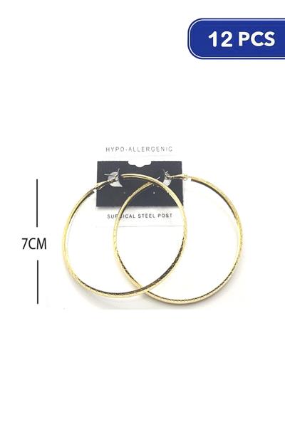 70mm Textured Hoop Earring (12 Units)