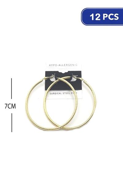 70mm Textured Hoop Earring (12 Units)