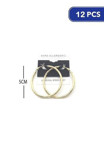 50mm Textured Hoop Earring (12 Units)