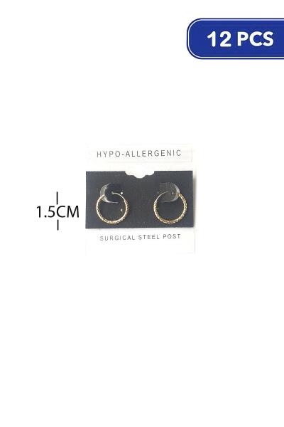 15mm Textured Endless Hoop Earring (12 Units)