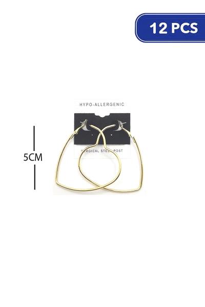 Heart Metal Hoop 50mm Earring (12 Units)