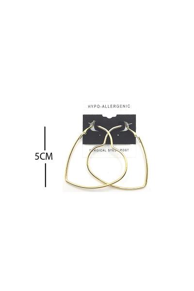 FASHION HEART METAL HOOP 50 MM EARRING