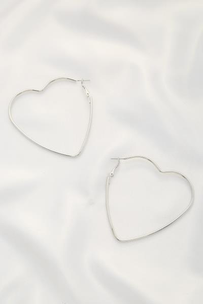 FASHION HEART METAL HOOP 60 MM EARRING