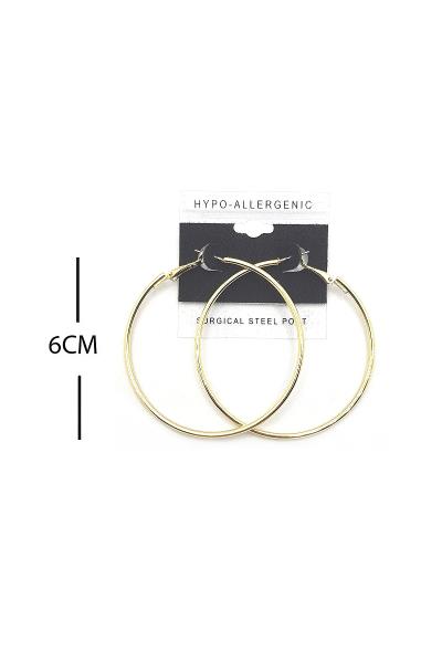 FASHION METAL HOOP 60MM EARRING