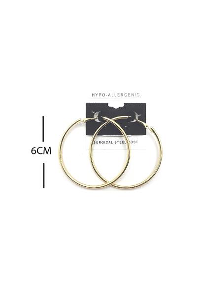 FASHION METAL HOOP 60MM EARRING