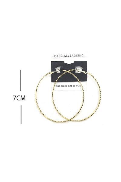FASHION TWIST METAL HOOP 70MM EARRING