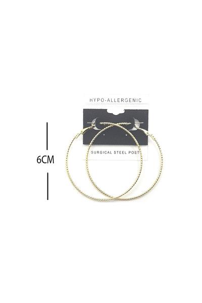 FASHION TWIST METAL HOOP 60MM EARRING