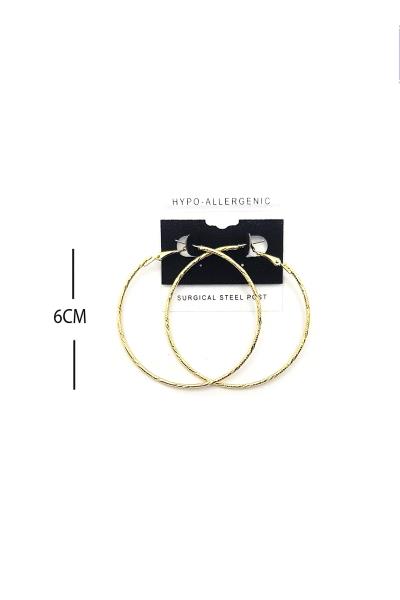 FASHION METAL HOOP 60MM EARRING