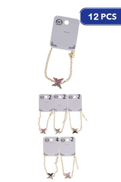 FASHION METAL CHAIN BUTTERFLY BRACELET (12 UNITS)