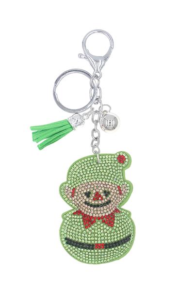RHINESTONE CUTE MEN TASSEL KEY CHAIN