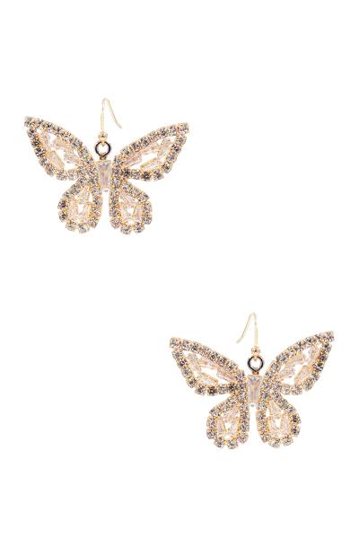 Rhinestone Butterfly Dangle Earring
