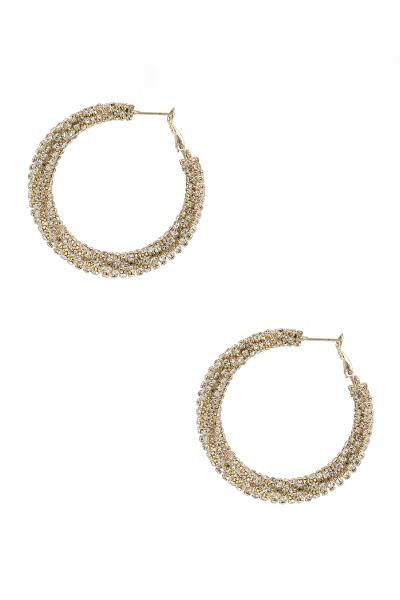 55MM CRYSTAL WRAPPED HOOP EARRING