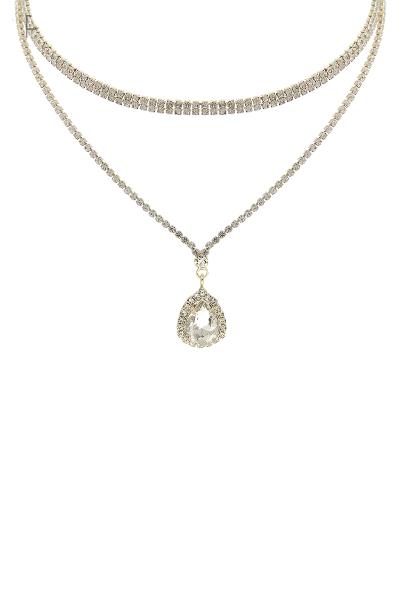 Rhinestone Choker Collar 2 Necklace