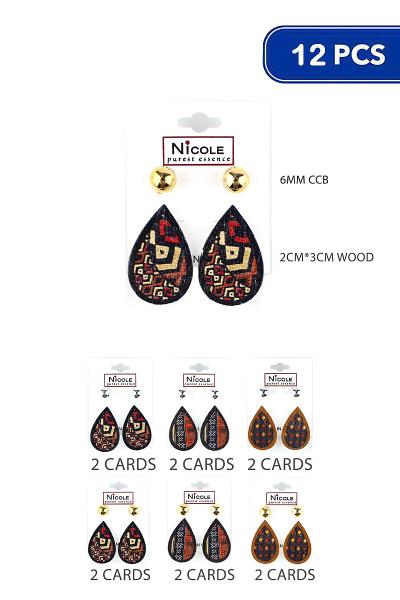 Metal Tear Tribe Shape Drop Earring (12 Units)