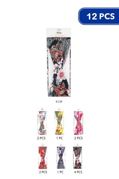 Mix Design Floral Print Hair Headband (12 Units)