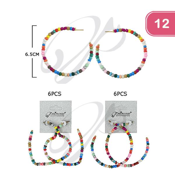 Seed Bead Hoop Earring (12 Units)