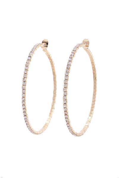 RHINESTONE HOOP EARRING