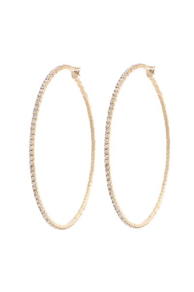 THIN RHINESTONE HOOP EARRING