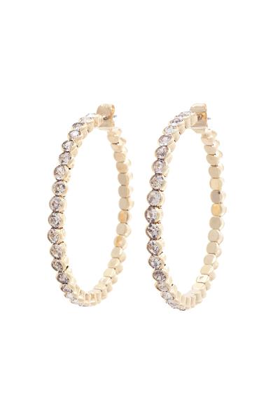 RHINESTONE EDGE HOOP EARRING