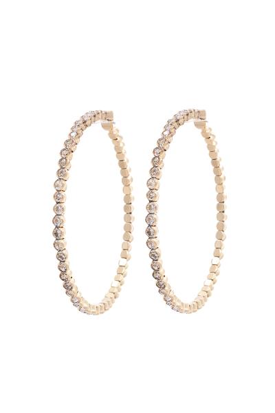 RHINESTONE EDGE HOOP EARRING