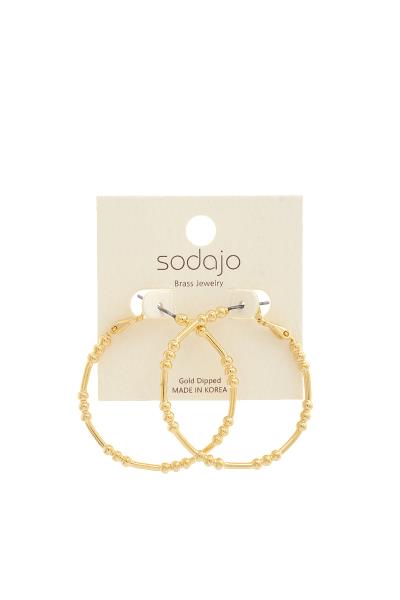 SODAJO METAL BEADED HOOP EARRING