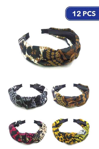 Snake Print Mid Knot Headband (12 Units)