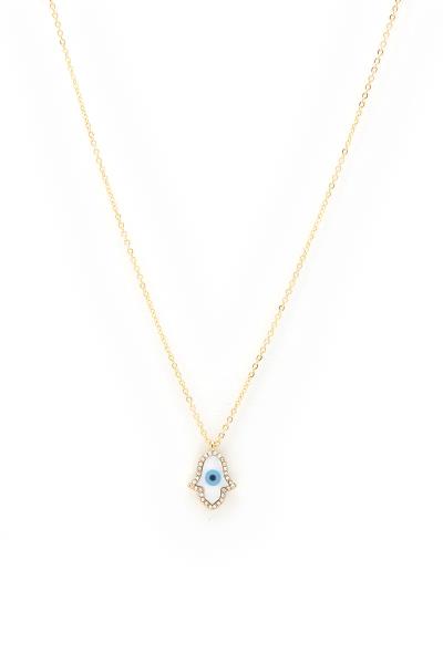 Eye Hamsa Hand Pendant Necklace