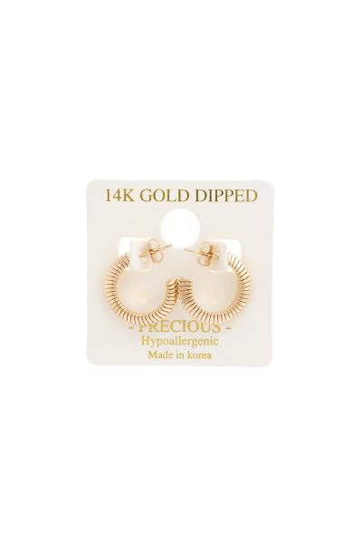 14K Gold Dipped Lined Open Hoop Earring