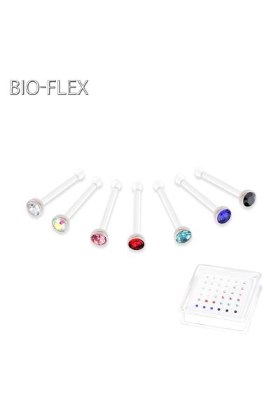 Bio Flex CZ Stone Nose Bone 36 Pc