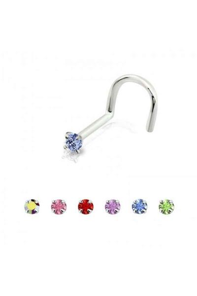 Hook Sterling Silver Multi Color Nose Ring 20 Pc