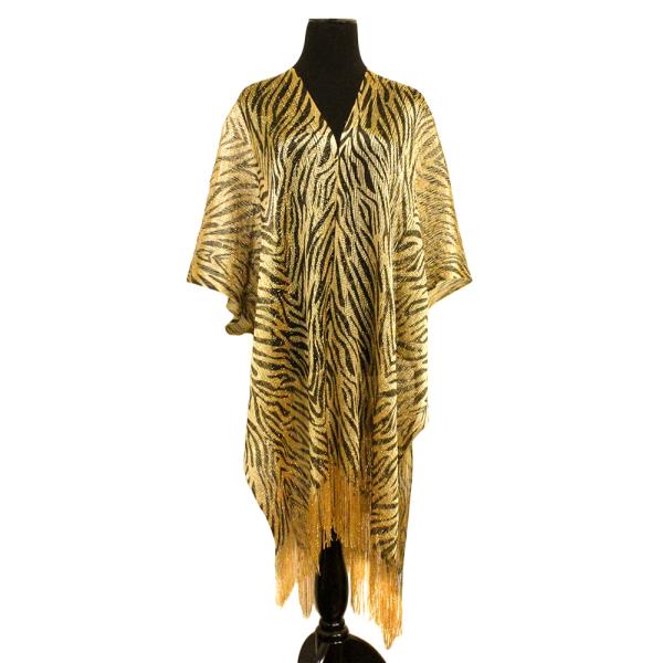 ANIMAL PRINT2 FRINGE SWIM COVER UP KIMONO