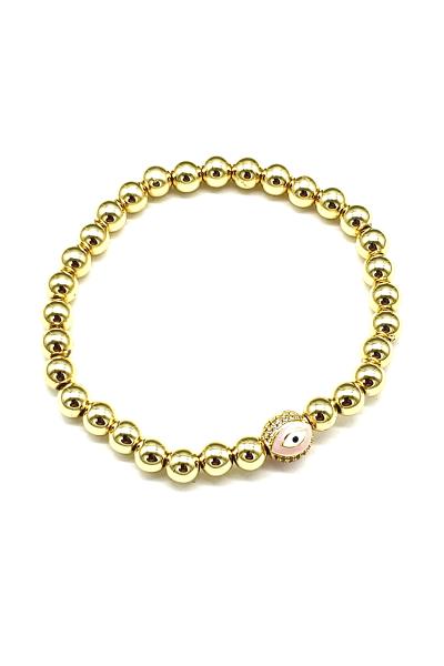 Stainless Steel Ball Chain Evil Eye Bracelet