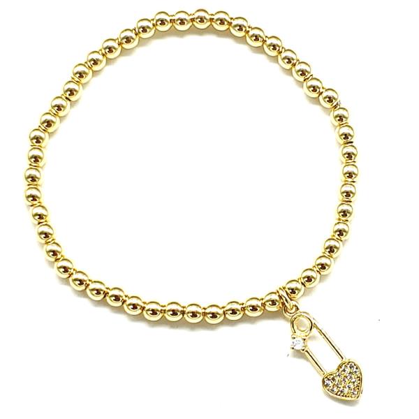 Stainless Steel Ball Chain Pin Stretch Bracelet