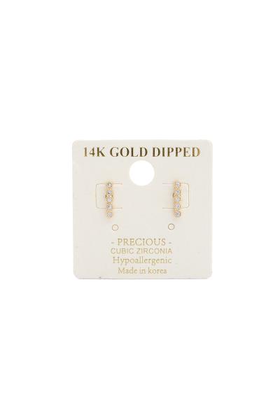 14K Gold Dipped Crystal Bar Earring