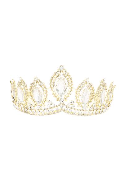 CURVED OVAL LARGE CRYSTAL RHINESTONE TIARA