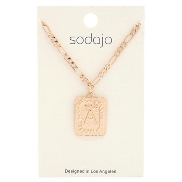 SODAJO INITIAL FIGARO LINK NECKLACE