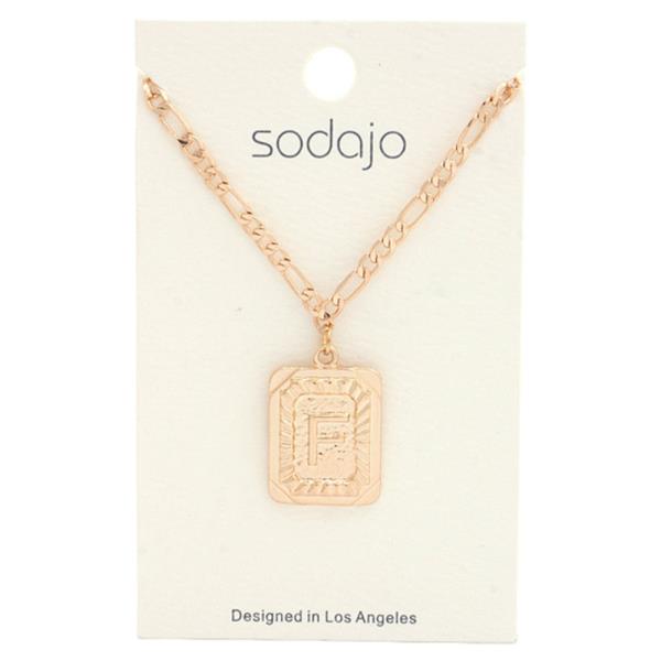 SODAJO Initial Figaro Link Necklace