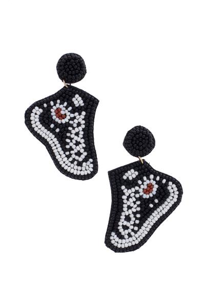 Seed Bead Shoe Dangle Earring