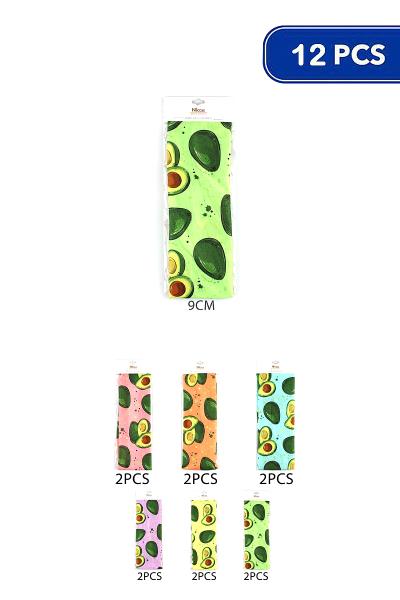 Avocado Color Print Hair Headband (12 Units)